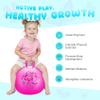 PlayZap Hopper Ball for Kids 6-12,20 Inch Pink Bouncy Ball with Handle, Inflatable Hippity Hop Bounce Hopping Toys Indoor Outdoor for Boys Girls Gifts, Butterfly view 4