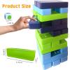 RAINBOW TOYFROG Pai Gow 3-Color Block Stacking Game - Fun Family Tower Building Game with 30 Pieces and Dice for Kids and Adults, Two Games in One with Domino Stickers view 2