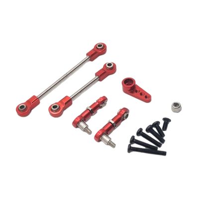 RC Car Parts for WLtoys 1/28 284131 K969 K979 K989 K999 P929 P939 Metal Steering Link Rod Pull Rods 28T Servo Links Linkage RC Upgrade Modified Parts(Red)