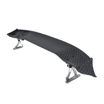 1/10 Scale for RC Car Plastic Rear Wing Spolier Carbon Fiber Pattern with Aluminum Support Drift On Road Touring Model Hobby(Red)