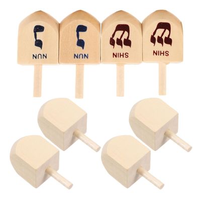 YARNOW 8Pcs Colorful Wooden Hanukkah Dreidels Spinning Tops Educational for Chanukah Party Decorations for Family Fun and Cognitive Development