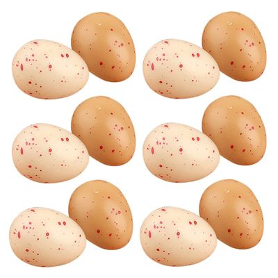 CHICAMPERA 20pcs Lifelike Faux Chicken Eggs Toy Eggs Easter Decor Shape Holders for Home