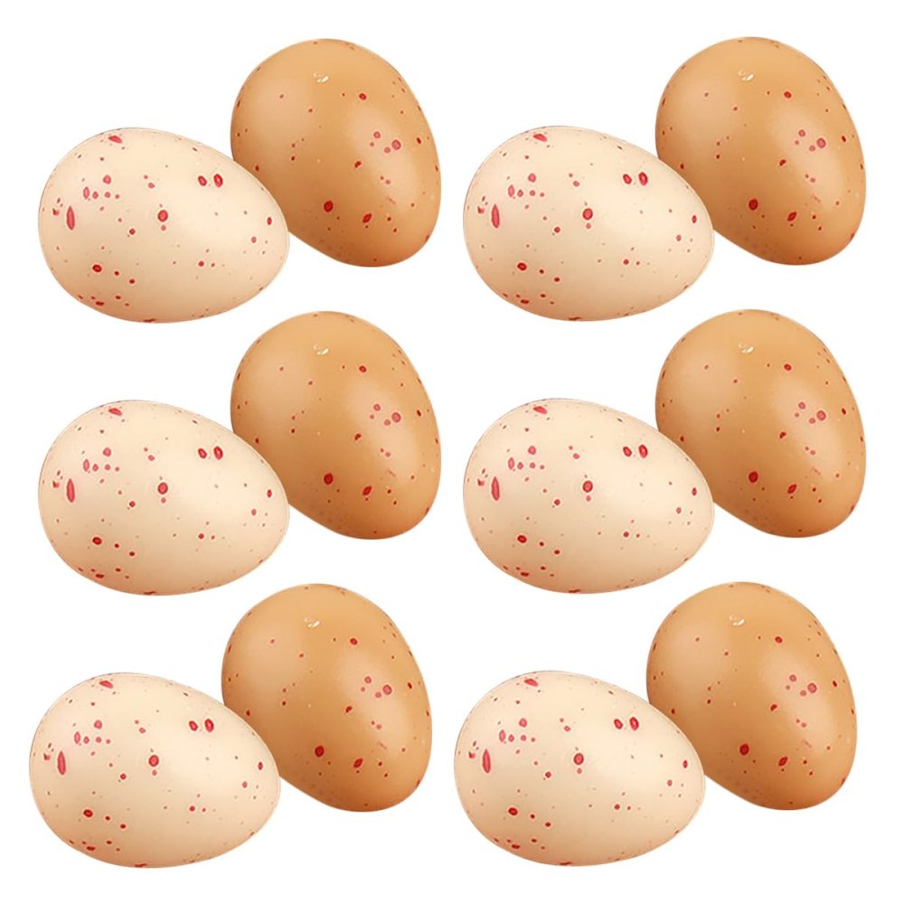 CHICAMPERA 20pcs Lifelike Faux Chicken Eggs Toy Eggs Easter Decor Shape Holders for Home