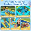 MUKDIY Inflatable Bounce House with Pool & Slide, 12x6.2ft Water Park Jumping Castle for Kids,Heavy-Duty 840D Oxford Fabric, Ages 3-8, Includes 350W Blower, 8 Stakes, Repair Kit (Up to 3 Kids), Blue view 2