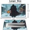 for MTG/TCG Playmat with Zones and Storage Bag and 6 Dice, 24 x 14 in, for Commander Trading Card Game Desk Pad, Magic Playmat Accessories, Warrior Holding Pumpkin Lantern Pattern Mouse Pad view 3