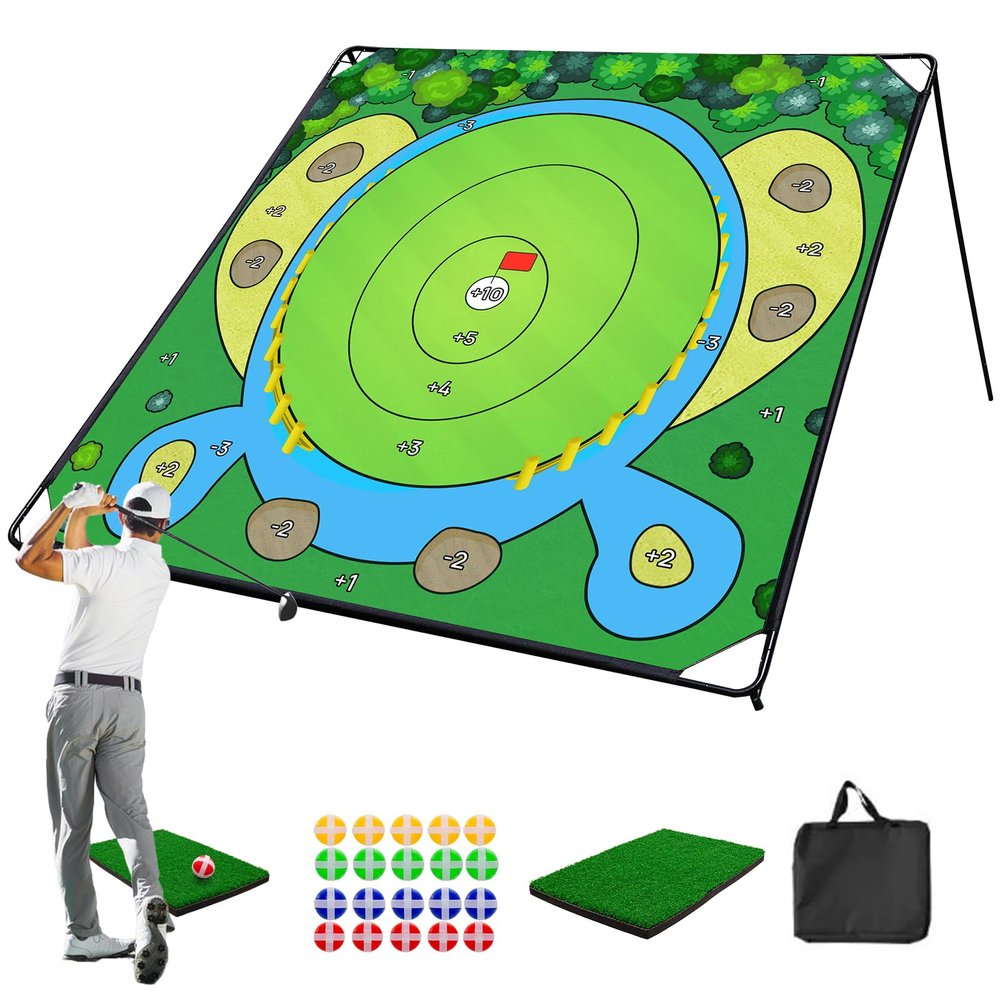 70"x70" Golf Chipping Game Practice  Portable Training Game for Indoor & Outdoor Use, Improve Short Game Accuracy for Adults, Juniors & Beginners (70"x70" Golf Chipping Game)