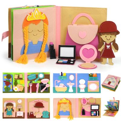 AIXMEET Toddler Busy Board, Sensory Busy Board for Toddlers 3456 Year Old, Montessori Felt Quite Book Preschool Early Learning Educational Travel Toys Autism Sensory Cloth Book