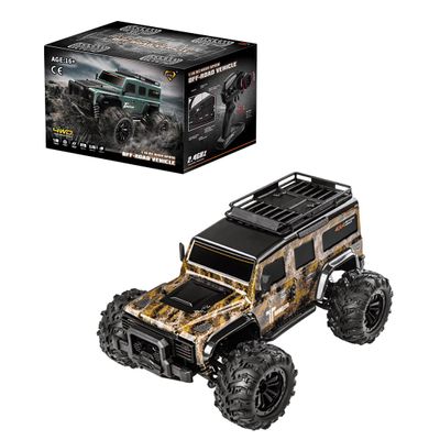 ConGamefun RC Truck, HSR G2201-B 1/16 RC Truck 4WD Off-Road, 2.4GHz Full Proportional Remote Control Car with Headlights and Gear Differential, Electric RTR Vehicle for Adults(Green)