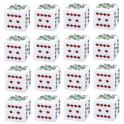 SOPOTUTU 16Pcs Poker Dice Acrylic Party Game Props for Board Games and and Lightweight Gaming Accessories