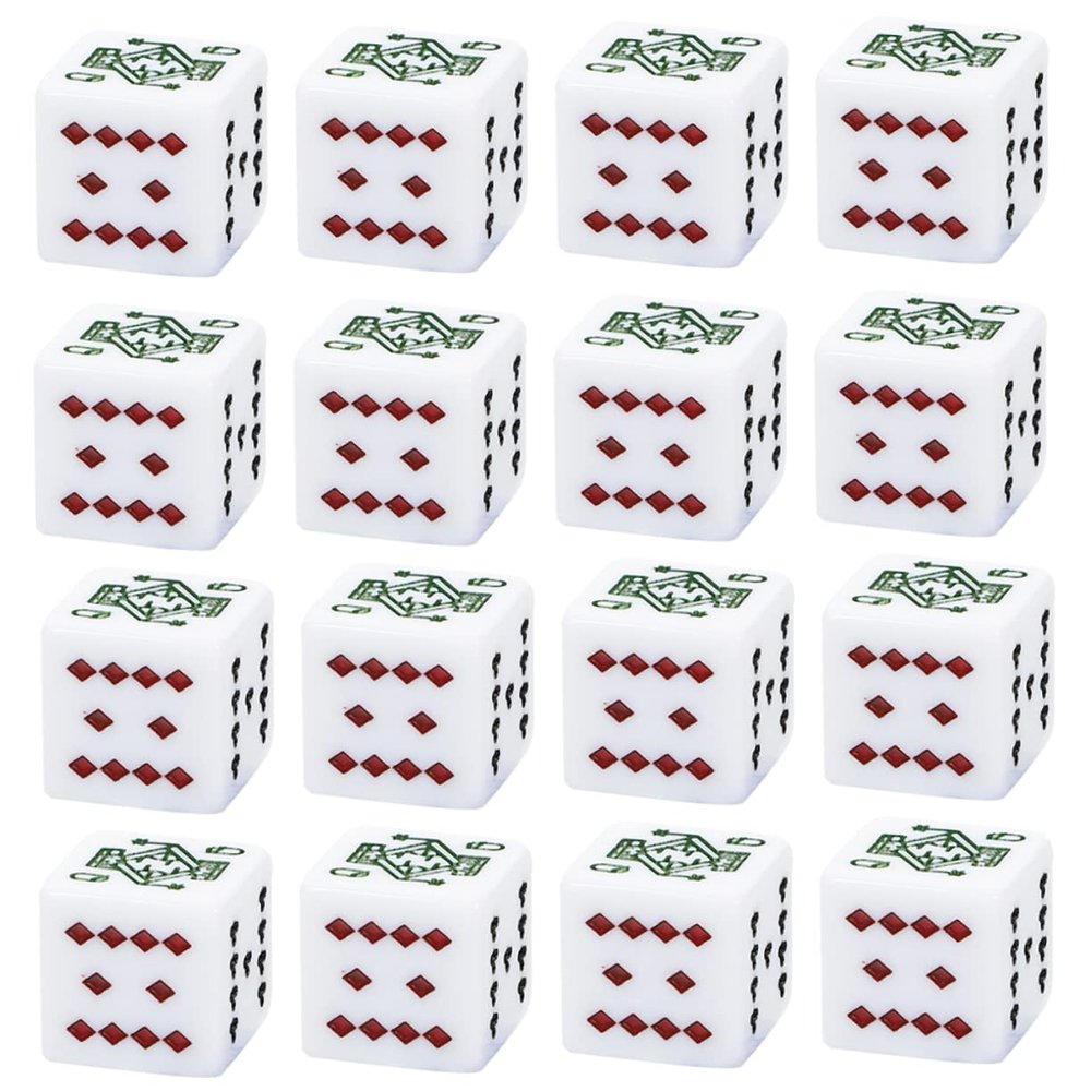 SOPOTUTU 16Pcs Poker Dice Acrylic Party Game Props for Board Games and and Lightweight Gaming Accessories