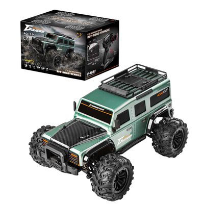 Goekhyrani HSR G2201-B 1/16 RC Truck 4WD Off-Road, 2.4GHz Full Proportional Remote Control Car with Headlights and Gear Differential, Electric RTR Vehicle for Adults(Green)