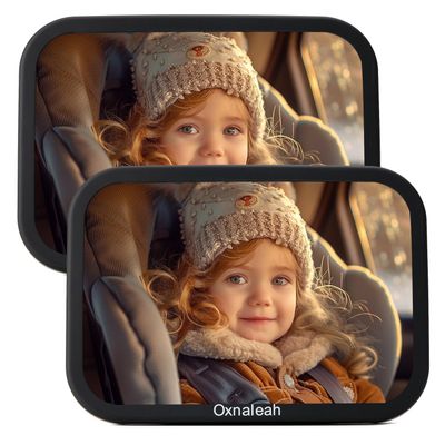 2 Pack Baby Car Mirror Clear Wide View Convex Shatterproof Shake-Proof 2 Pack Easy Install Rear Facing Backseat Mirror for Car Seat Attachment Blind Spot Reduction Distortion-Free View