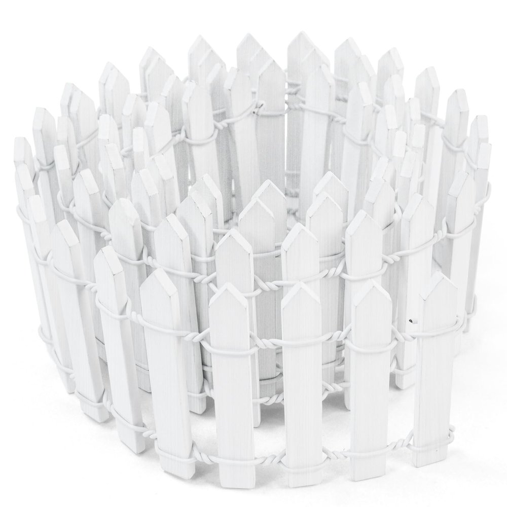 35 Inches Mini Fairy Garden Fence - White Decorative Picket Fence for Dollhouse, Crafts, Diorama, Plant Pot, Small Garden Fence, Fairy Garden Accessories Outdoor