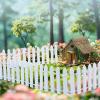 35 Inches Mini Fairy Garden Fence - White Decorative Picket Fence for Dollhouse, Crafts, Diorama, Plant Pot, Small Garden Fence, Fairy Garden Accessories Outdoor view 4