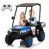 24V XL Electric Ride on Truck w/RC - Spacious 20in Wide Seat, Removable Sunshade, Dual-Motor Drive, 4-Wheel Spring Suspension, Bluetooth Audio & Comfortable Dual Seats (Blue) view 1