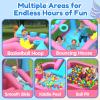 MUKDIY Inflatable Bounce House with Pool & Slide, 12x6.2ft Water Park Jumping Castle for Kids,Heavy-Duty 840D Oxford Fabric, Ages 3-8, Includes 350W Blower, 8 Stakes, Repair Kit (Up to 3 Kids), Pink view 2