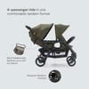 Familidoo H4E Quad Lidoo Lite 4-Seater Stroller Wagon for Kids, Lightweight & Foldable with Reclining Seats, 5-Point Harness, Double Canopy & Rain Cover (Olive) view 2