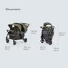 Familidoo H4E Quad Lidoo Lite 4-Seater Stroller Wagon for Kids, Lightweight & Foldable with Reclining Seats, 5-Point Harness, Double Canopy & Rain Cover (Olive) view 4