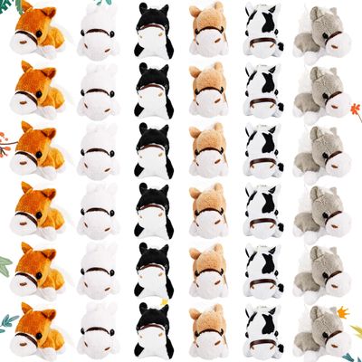 36 Pcs 3.2 Inch Mini Stuffed Horse Animals Toys Plush Horse Animals Horse Party Favors Small Stuffed Horse Keychain for Farm Party Goodie Bag Fillers, 6 Colors