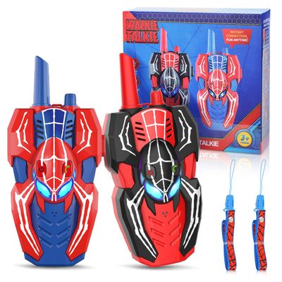 Humzo Spider Hero Walkie Talkies for Kids 2 Pack Indoor & Outdoor Toys for Boys Ages 3-8, Birthday Gift for Children, Fun Two-Way Radios for Playtime & Adventures