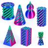 3Dgenius 6 Pack Spiral Cone Fidget Toys 3D Printed Spiral Fidget Toys Impossible Cone 3D Printed Fidgets Impossible Pyramid Passthrough 3D Printed Toys for Adults & Kids for Anxiety Relaxing, Pack1 view 1