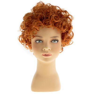 Dsimeig Short Curly Orange Wigs for Kids Synthetic Heat Resistant Halloween Party Cosplay Hair Wig