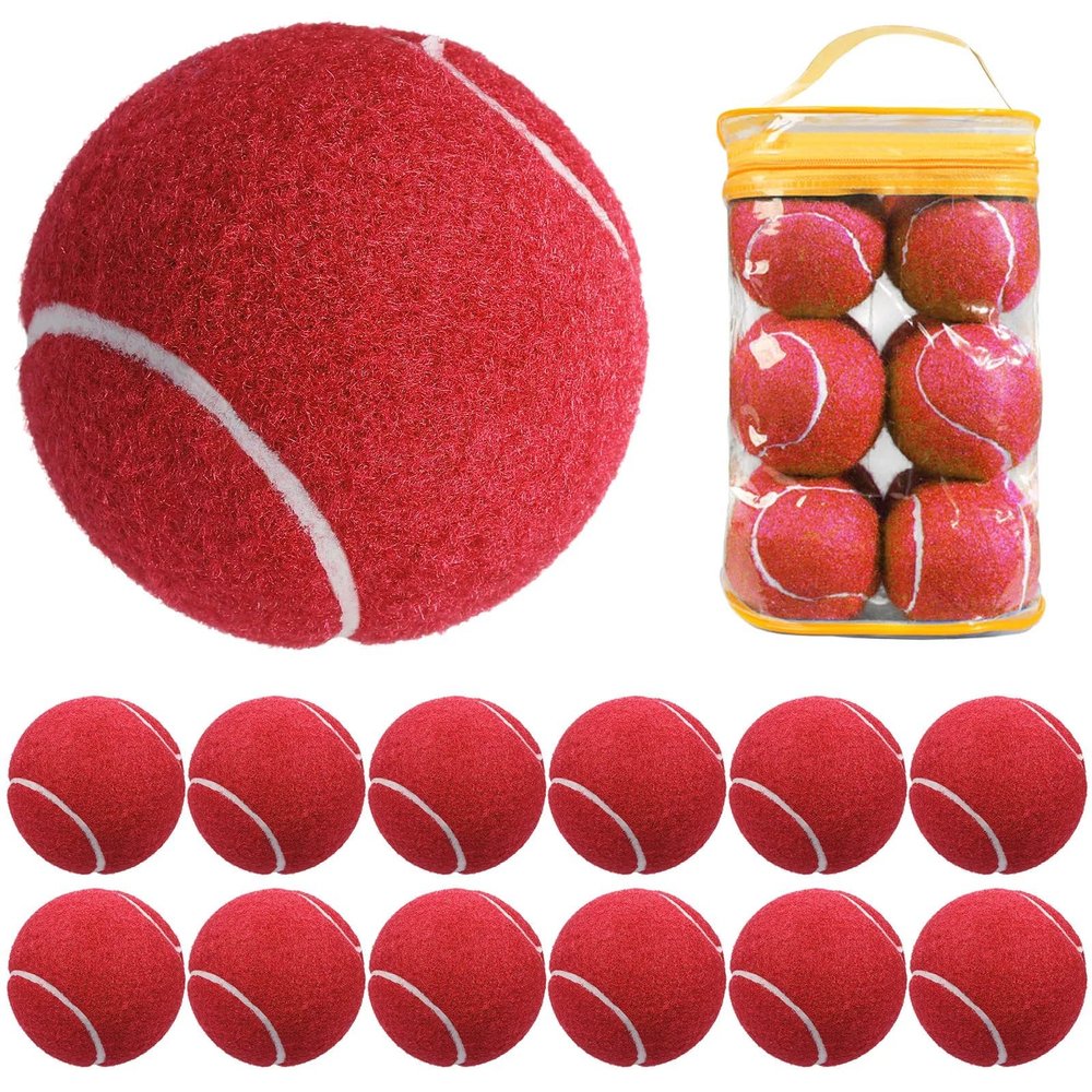 Fopytu Tennis Balls, 12 Pcs Training Tennis Balls, High Elasticity Practice Tennis Balls for Beginner Training, Exercise Playing Balls for Pet Dog
