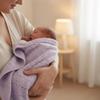 Grewear Baby Knit Blanket, 100% Cotton Diamond Patterns, Soft, Cozy, Lightweight Swaddle for Newborn & Infant Swaddling Beige Neutral, Perfect Baby Shower Ideas Lilac 28x36 view 2