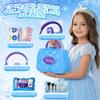 ROHSCE 50 Pcs Kids Makeup Kit for Girls, Real Washable Cosmetic Set with Large Mirror & Blue Vanity Case, Non-Toxic Princess Toys Birthday Gifts for 3 4 5 6 7 8 9 10 12 Year Old GirBlue view 3