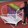 4-Wheel Hurdle Cart, for Gymnasiums/Schools, Track Hurdles Training Equipment Transportation Trolley Removable, Mobile Football Training Hurdle Carrier Carts for Soccer Training Field view 1