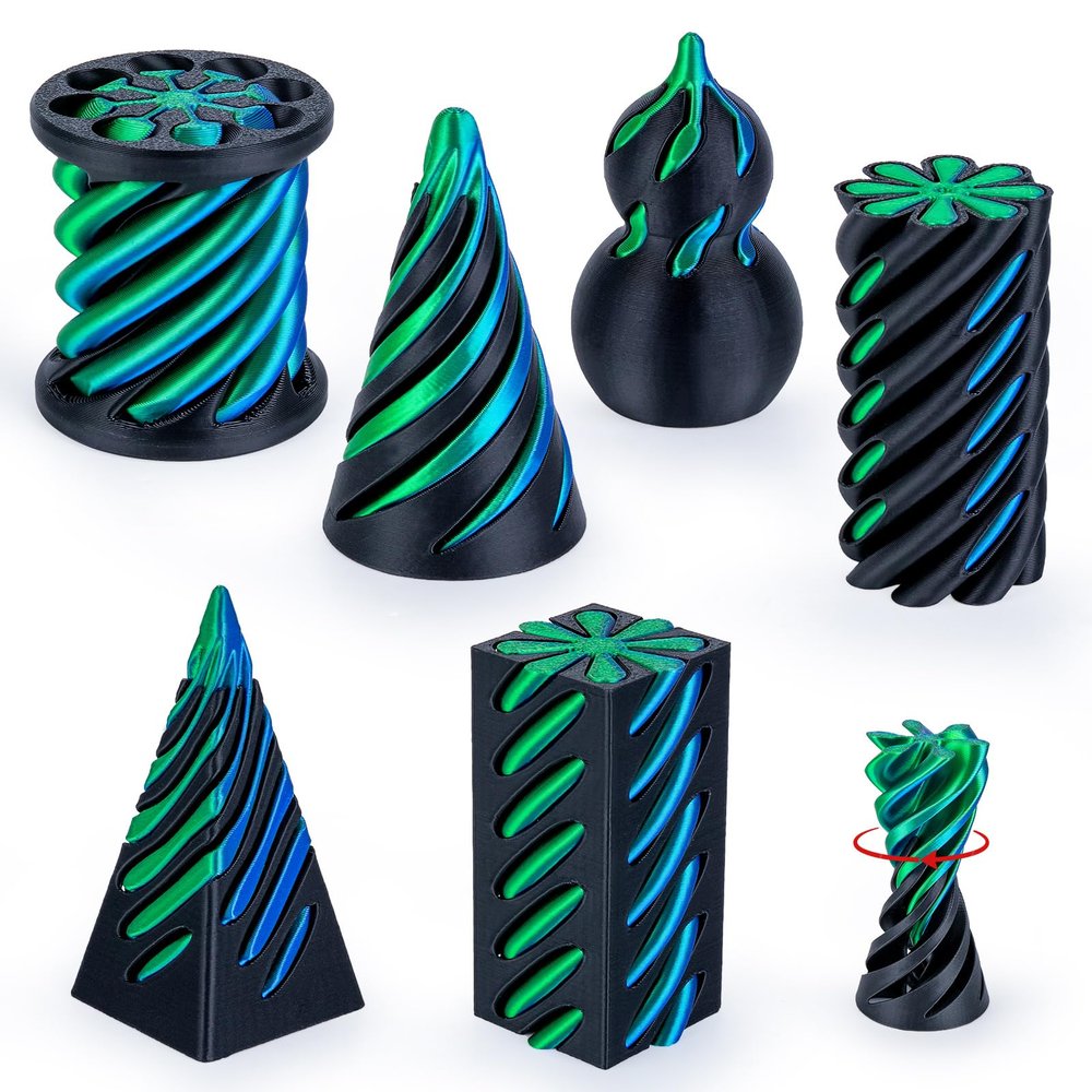 3Dgenius 6 Pack Spiral Cone Fidget Toys 3D Printed Spiral Fidget Toys Impossible Cone 3D Printed Fidgets Impossible Pyramid Passthrough 3D Printed Toys for Adults & Kids for Anxiety Relaxing, Pack4