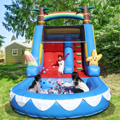 21ft(L) Commercial Water Slide for Adults Kids (Big Splash Water Pool)(950W Blower),Heavy Duty PVC Inflatable Adult Water Slide for Outdoor Summer Fun,Great for Party,Backyard Adventures-21x9x12Ft
