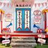 14 Pcs Circus Decorations Welcome to the Carnival Porch Banners Carnival Party Direction Signs Decor Circus Welcome Signs Triangle Flag for Game Birthday Party Supplies view 2