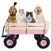 Heavy Duty Steel Wooden Side Support Cargo Wagon with 10 All-Terrain Air Tires, Effortless Foldable Handle Cart for Gardening Supplies, Towing Kids Toys, Up to 176lb Haul Capacity (Pink) view 4