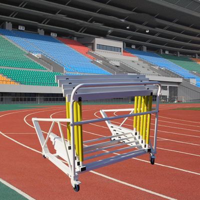 4-Wheel Hurdle Cart Storage Rack, Portable Hurdle Racks Transportation Trolley, Track and Field Equipment Transport Vehicle, Commercial Race Hurdle Carrier Carts, Heavy Duty Metal Frame