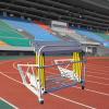 4-Wheel Hurdle Cart Storage Rack, Portable Hurdle Racks Transportation Trolley, Track and Field Equipment Transport Vehicle, Commercial Race Hurdle Carrier Carts, Heavy Duty Metal Frame view 1