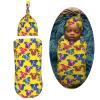 Muishi Colorful Bulldogs Head Newborn Swaddle Blankets Hat Sets Soft Baby Receiving Blanket Swaddle Sack for Baby Shower Infant Boy Girl Gift view 2