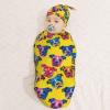Muishi Colorful Bulldogs Head Newborn Swaddle Blankets Hat Sets Soft Baby Receiving Blanket Swaddle Sack for Baby Shower Infant Boy Girl Gift view 3