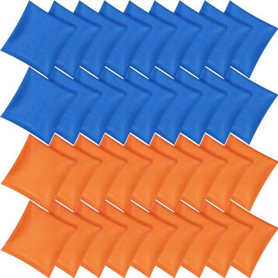 Foilswirl 36 Pcs Nylon Bean Bags for Tossing Small Colorful Cornhole Bean Bags Bulk for Kids Hand Tossing Family Game for Cornhole Party Supplies (5" X 5",Blue,Orange)