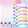 Hooqict Princess Dress Up Kids Jewelry for Girls 4-6 Bracelets Necklaces Rings Set Toddler Play Jewelry for Costume Princess Party Favors for 3 4 5 6 7 8 Year Old Birthday Gifts view 2
