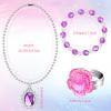 Hooqict Princess Dress Up Kids Jewelry for Girls 4-6 Bracelets Necklaces Rings Set Toddler Play Jewelry for Costume Princess Party Favors for 3 4 5 6 7 8 Year Old Birthday Gifts view 3