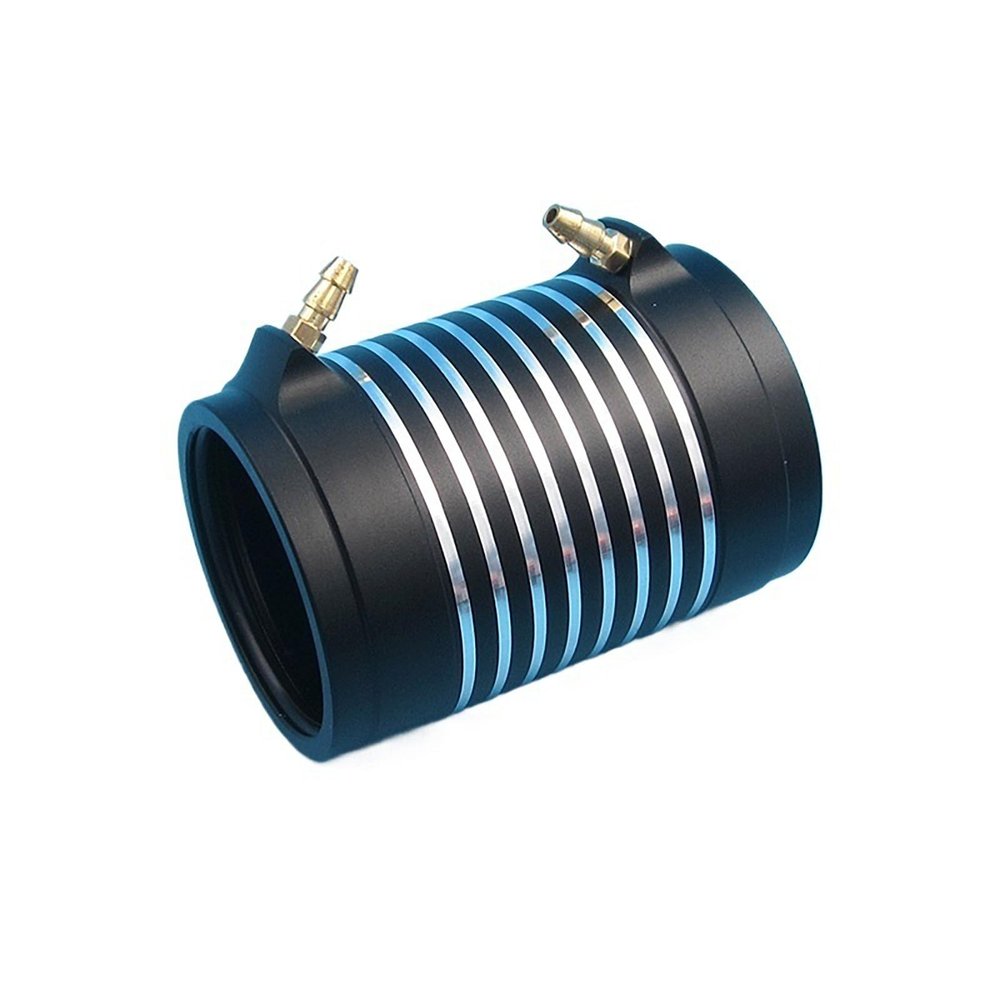 Aluminum Water Cooling Jacket for 4082 4092 Brushless Motors 48mm OD 70mm Height Motor Cooler Sleeve for RC Boats with 3mm Inlet(Black)