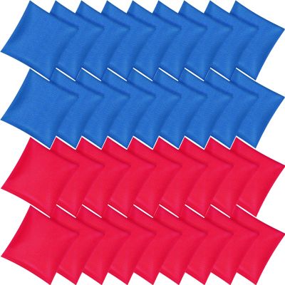 Foilswirl 36 Pcs Nylon Bean Bags for Tossing Small Colorful Cornhole Bean Bags Bulk for Kids Hand Tossing Family Game for Cornhole Party Supplies (5" X 5",Blue,Red)