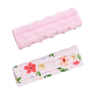 2-Pack Car Seat Strap Covers, Infant Seatbelt Covers, Velvety Soft Double-Sided Use Car Seat Shoulder Strap Pads for Infant Toddler, Colorful Flower