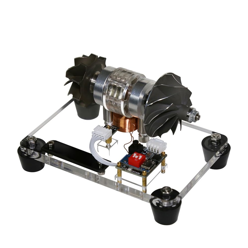 ENGINEDIY High-Speed Rotation Aerospace Engine Model, Metal Turbocharged Turbo Brushless Electric Motor Model Aircraft Engine Kit, Adult Gift for Turbo Model Enthusiasts