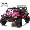 NEWQIDA 24V Ride On Toys for Big Kids, 2 Seater Electric Car with Remote Control 4x4 Ride on Truck for Boys Girls, 4-Wheels Shock Suspension, EVA Tires, Up to 5MPH, 20" Spacious Seat, LED Light, Pink view 1
