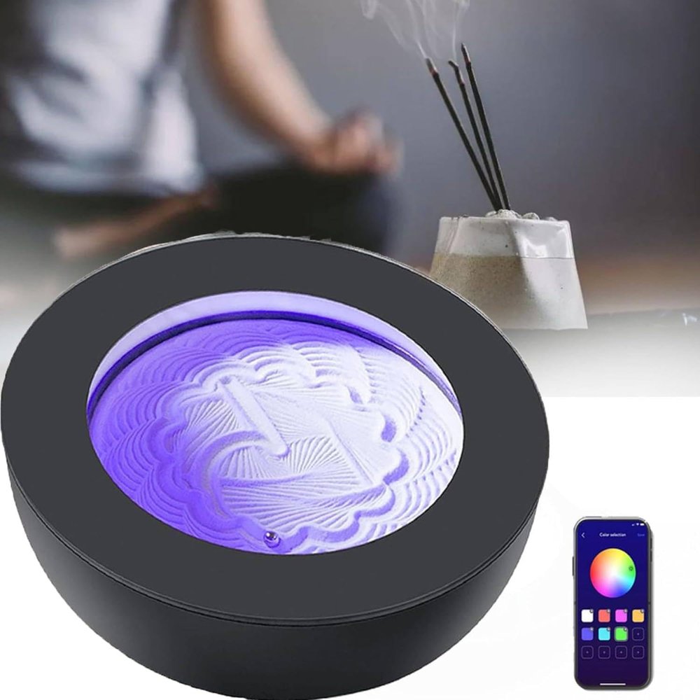 XURUIUS Meditation Sand Table,Decompression,Flowing Sand Painting,3D Sand Art Pictures,7 Colors Change,Intelligent Control,for Home