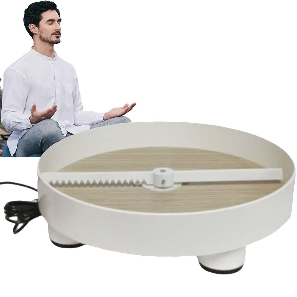 XURUIUS Automatic Meditation Sand Tray,Electric Garden Self Rotating Sandscrape Tray,Relaxation,for Home Decor (White)