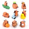 12pcs Mini Resin Capybara, Tiny Small Animals Ornaments Miniature Figure Hipper Pinata Toys Garden Accessories Little Gifts for Dollhouse Cake Toppers Car Dashboard & Fairy Garden Stuff Decorations view 1