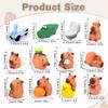 12pcs Mini Resin Capybara, Tiny Small Animals Ornaments Miniature Figure Hipper Pinata Toys Garden Accessories Little Gifts for Dollhouse Cake Toppers Car Dashboard & Fairy Garden Stuff Decorations view 2